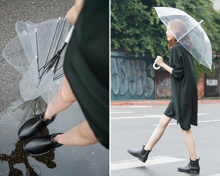 下雨天穿搭 逸歡_Clina雨靴穿搭 雨靴推薦