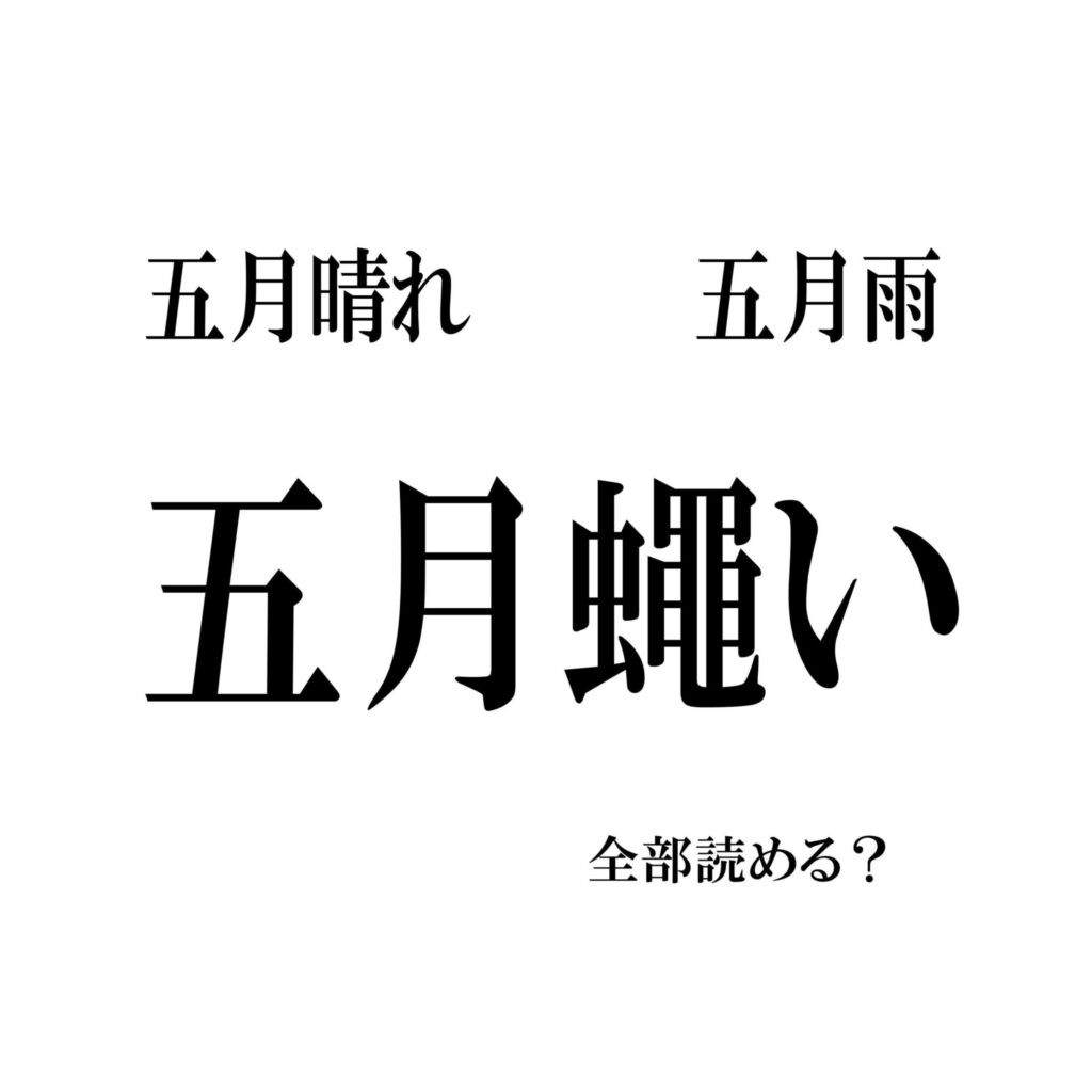 五月蠅い って読める 意外と難しい 五月 のつく漢字3選 Ananweb