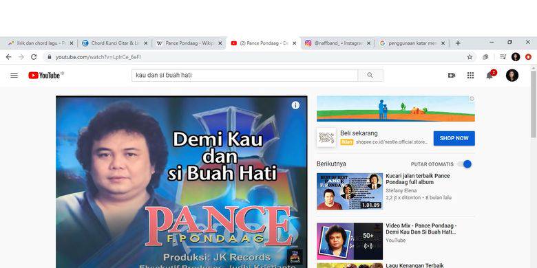 Lirik Dan Chord Lagu Ada Rindu Untukmu Pance Pondaag Kompas Com Line Today