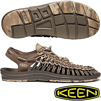 KEEN 1020783巧克力 Uneek男專業戶外護趾編織涼鞋