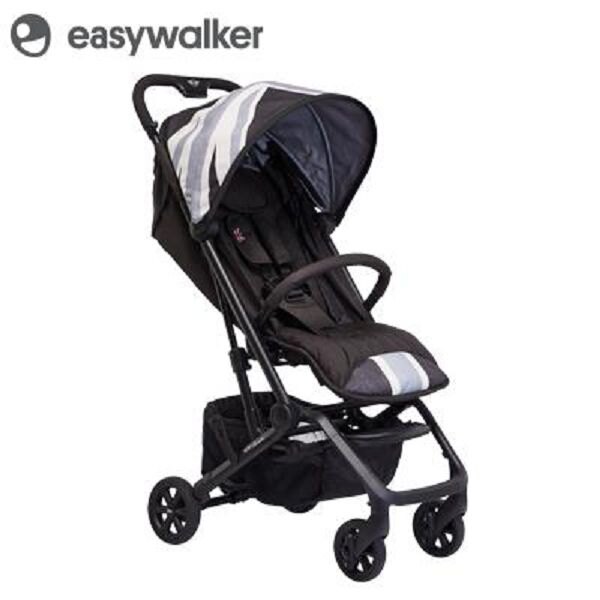 【領卷現折1100】荷蘭 Easywalker MINI BUGGY XS 嬰兒手推車/傘車/三折口袋車 深灰白條紋好窩生活節