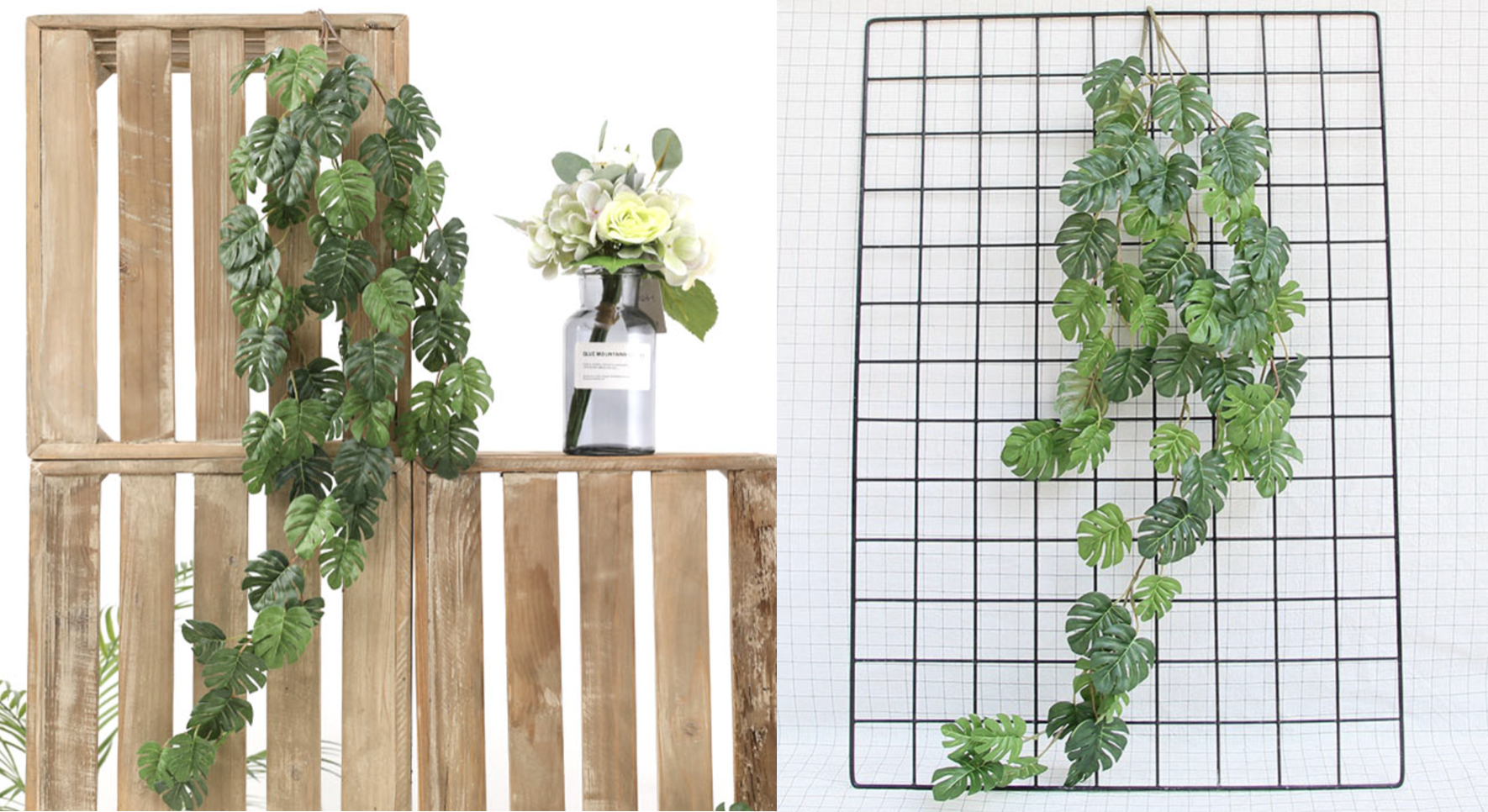 仿真藤條掛飾款 不凋龜背葉