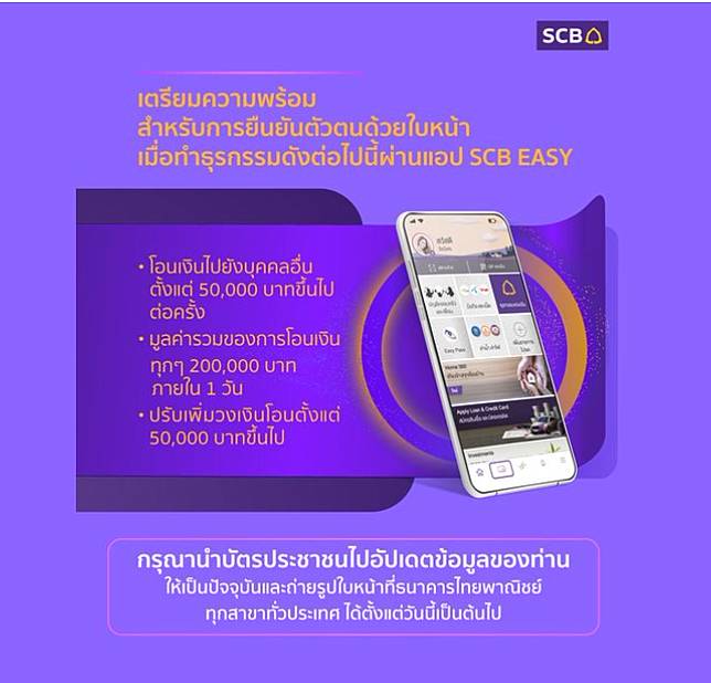 ไทยพาณิชย์ เตือนผู้ใช้แอป Scb Easy อัพเดตข้อมูลที่สาขา  ก่อนทำธุรกรรมบางอย่างไม่ได้ | ประชาชาติธุรกิจ | Line Today