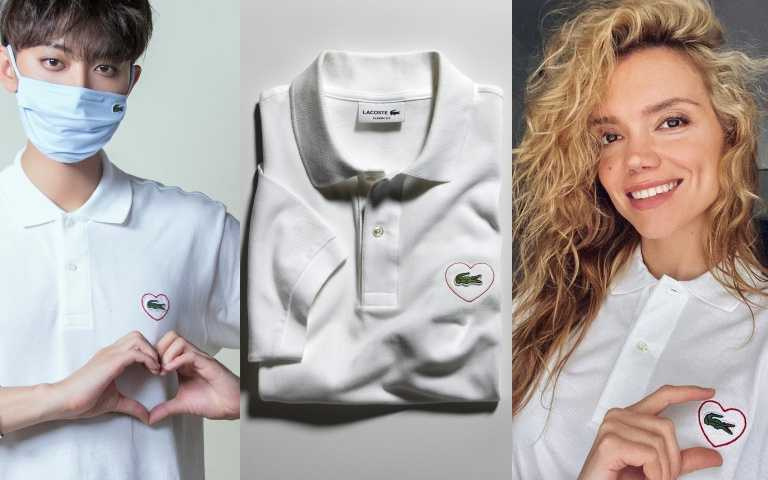 名人搶穿LACOSTE鱷魚愛心T恤獻愛。(圖/品牌提供、IG)