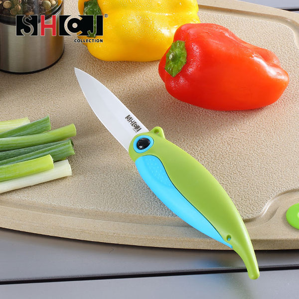 陶瓷水果折疊刀 SHCJ生活采家 創意小鳥 陶瓷水果刀 SGS合格 戶外露營刀具#48001