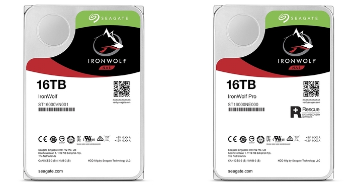Seagate Exos 16TB 企業級氦氣硬碟開始出貨，NAS 專用硬碟 IronWolf 系列容量同步上探 16TB