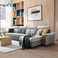 ◎貼合人體工學設計|◎實木扶手堅固耐用|◎坐感舒適品牌:hoi!好好生活類型:L型沙發尺寸:-商品尺寸:長342X寬158X高88(公分)-商品材積:85(材)重量:-商品重量:103.0公斤主材質: