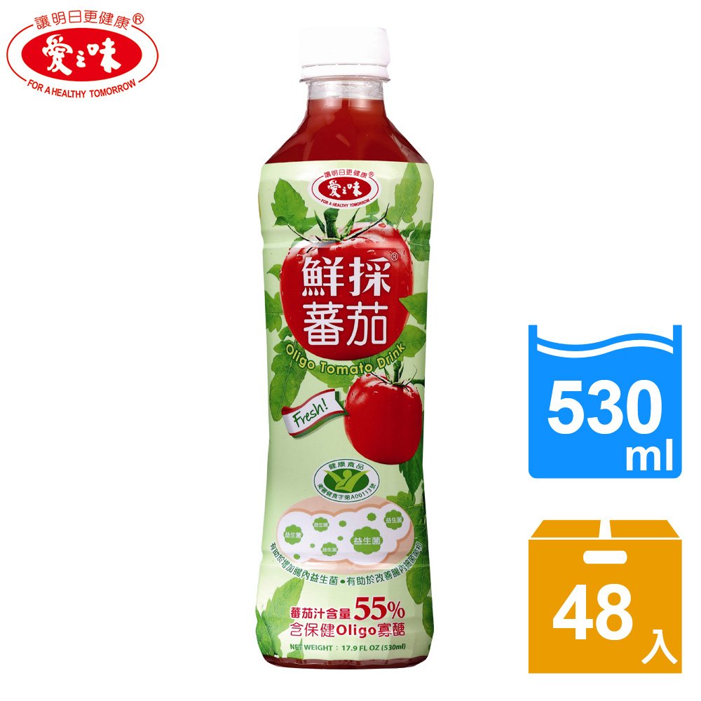 【愛之味】鮮採蕃茄汁Oligo腸道保健2箱組(530mlx24入/箱)