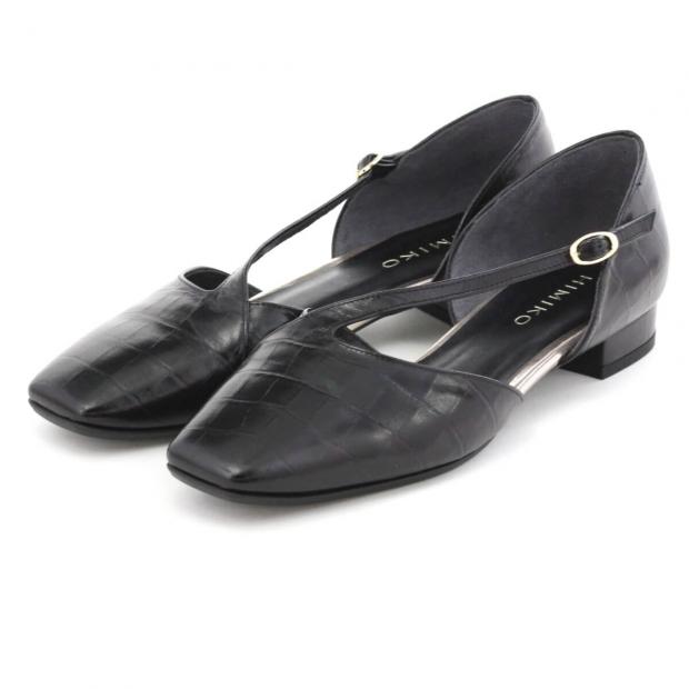 HIMIKO 斜帶設計牛革瑪莉珍鞋 (611104)