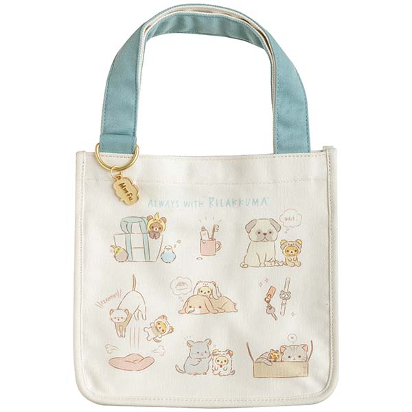 真愛日本 預購 拉拉熊 懶熊 變裝動物 奶熊 小雞 小小家庭 帆布磁扣手提袋 帆布袋 手提袋 提袋 補習袋 外出包 EB6
