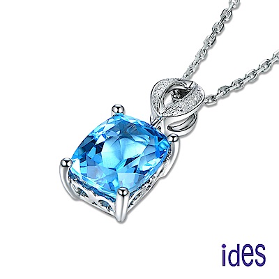 ides愛蒂思 歐美設計彩寶系列海藍寶拓帕石項鍊/藍色情懷