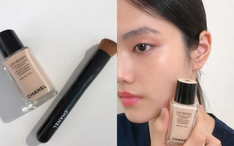 CHANEL恆潤裸光水慕絲粉底搭配粉底刷更輕透完美（圖／黃筱婷攝影）