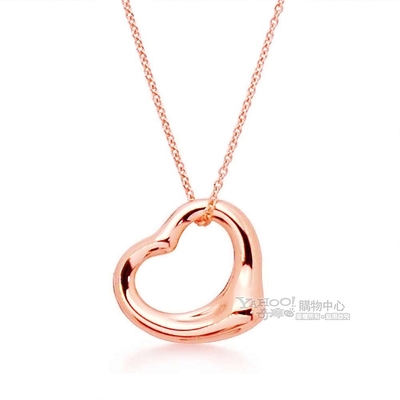 Tiffany&Co. 18k玫瑰金 愛心墜飾項鍊-16mm
