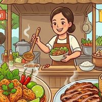 ป้าทา หอพีอาร์          ข้าวยำไก่แซ่บ