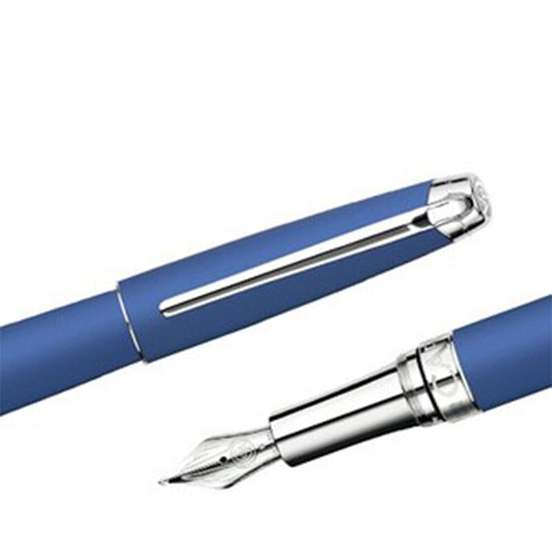 CARAN d'ACHE 瑞士卡達 LEMAN 利曼寶藍漆鋼筆(銀夾)-M / 支