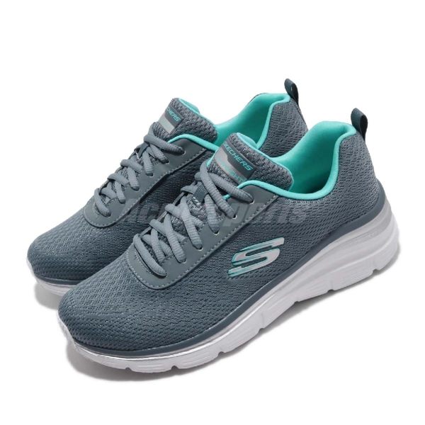 Skechers 健走鞋 Fashion Fit-Bold Boundaries 厚底 灰 藍 白 女鞋 運動鞋 【PUMP306】 12719SLT