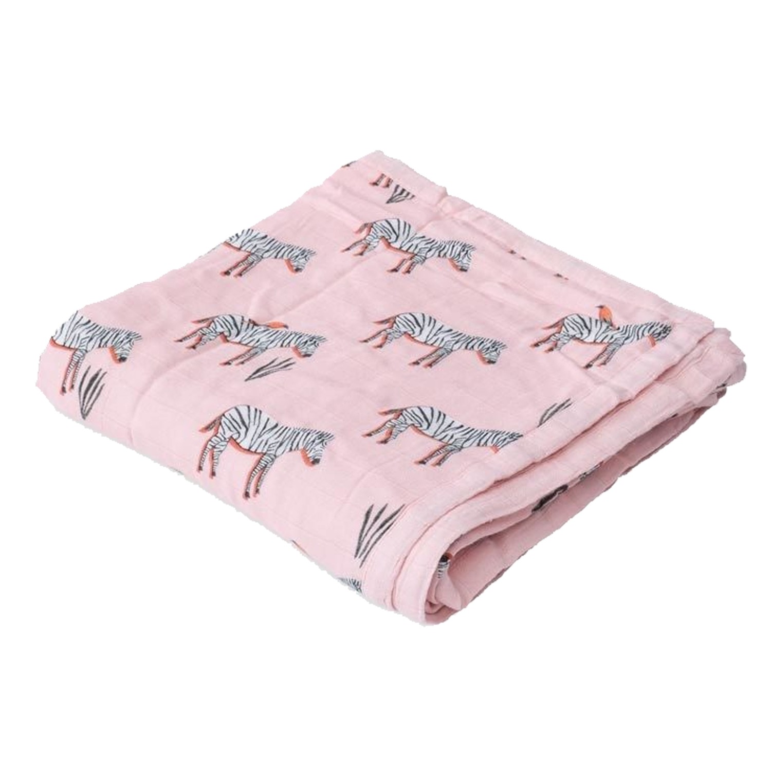 美國 Little Unicorn - 竹纖維四層紗布毯(被子)-粉紅斑斑