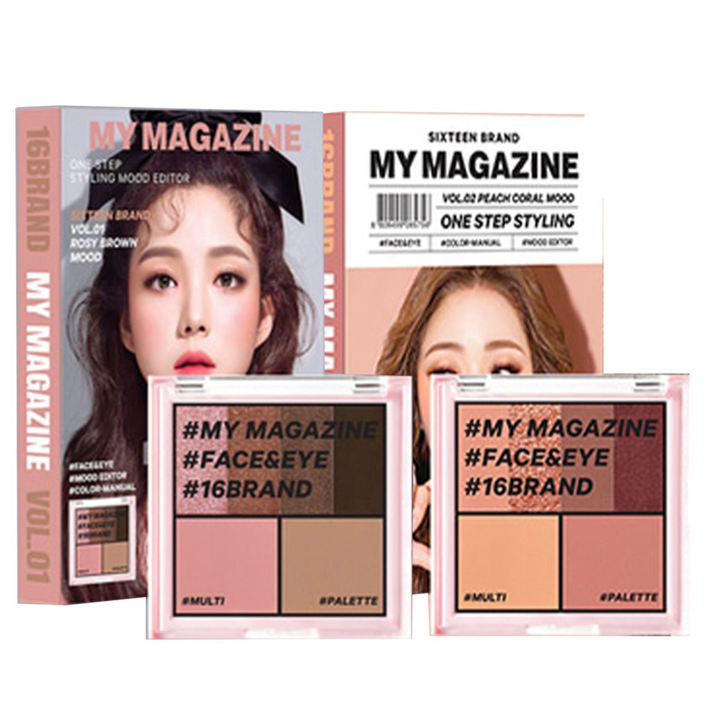 【商品特色】上妝時常常覺得眼影、腮紅、修容......大盤小盤傻傻分不清楚很迷茫嗎？韓國知名平價彩妝16 brand再推新作，小小一盤完成臉部妝容超easy，懶人必備「5分鐘零修片美顏」就靠它！好評不