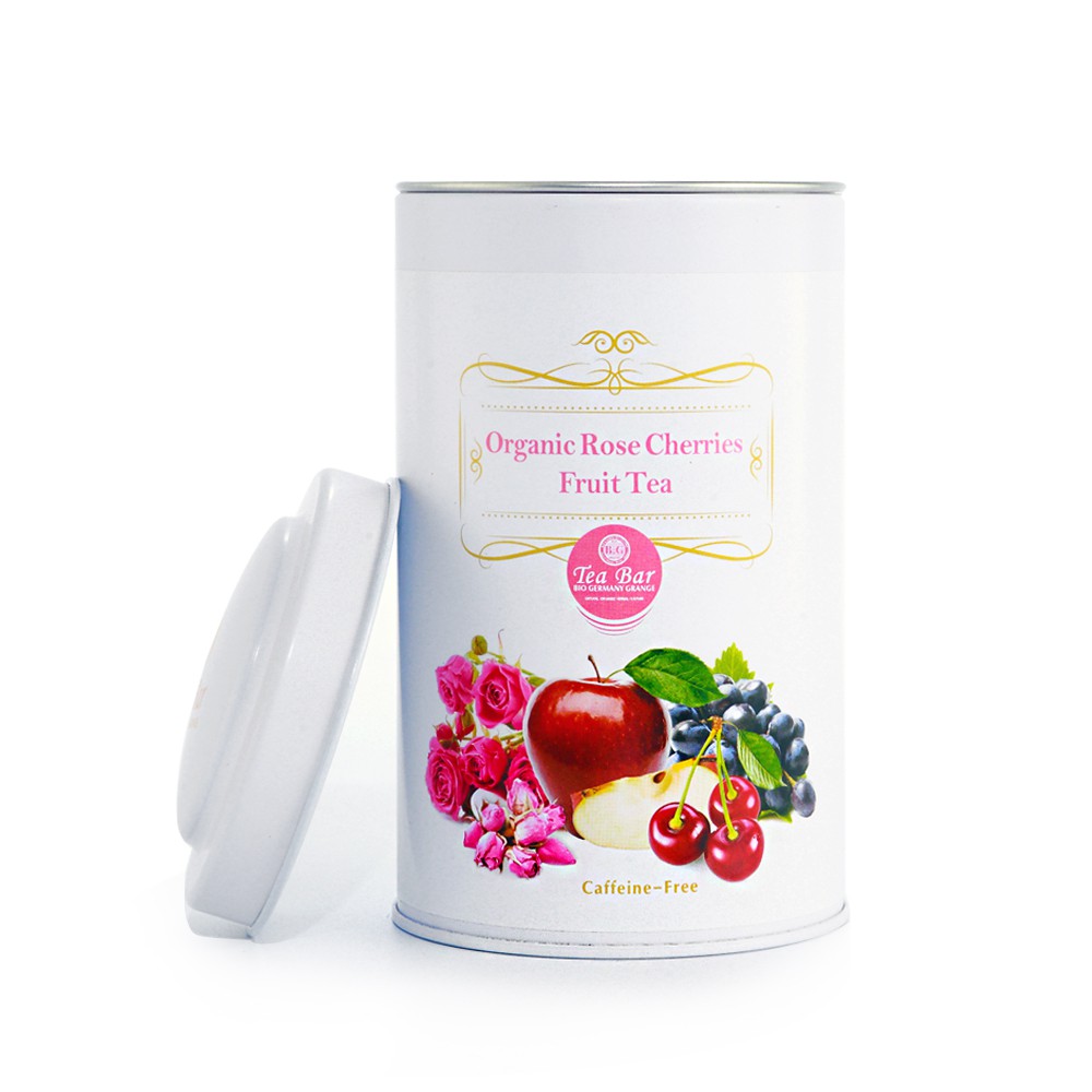 內容物/規格：130g入。 成分：蘋果片、玫瑰花苞、玫瑰花、洛神花、葡萄、檸檬草、櫻桃。 櫻桃夾帶著玫瑰香氣，酸中帶著水果的濃郁。含有維生素C及礦物質、鐵質，可養顏美容，促進新陳代謝。 產地：德國 保