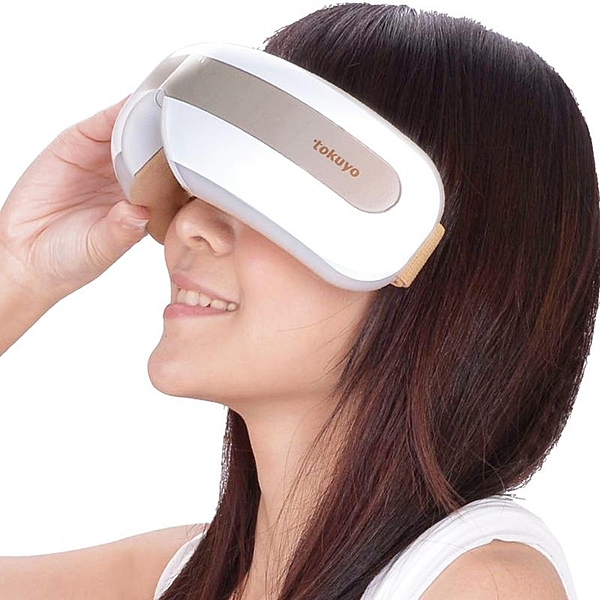 更貼合眼周穴位按摩 智能氣壓仿真指壓按揉 貼合眼周熱敷，放鬆眼部壓力 內建舒緩音樂，音樂外擴更放鬆