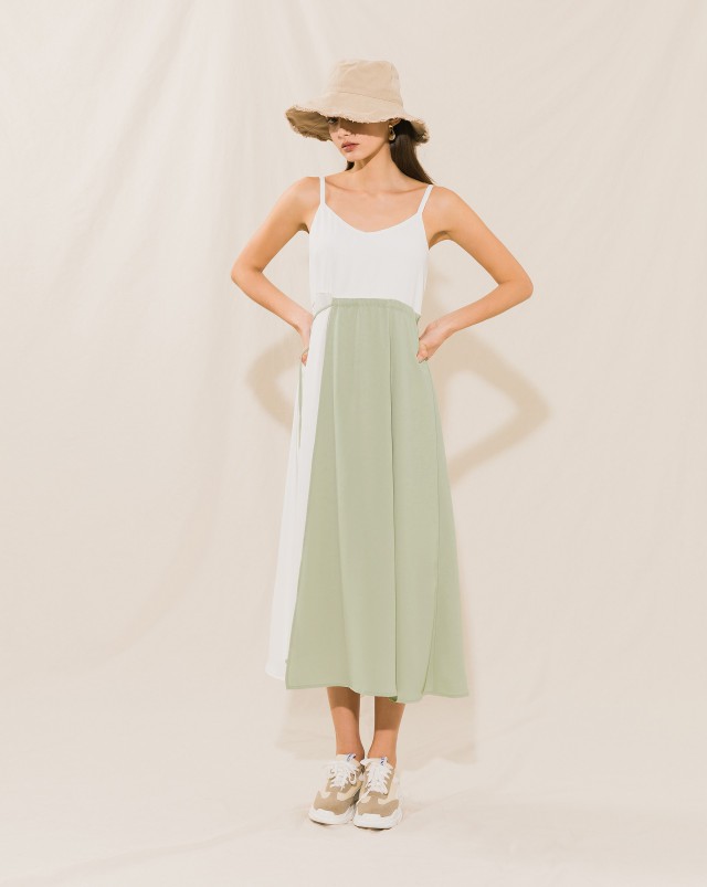 MEIERQ+雙色綁帶設計洋裝