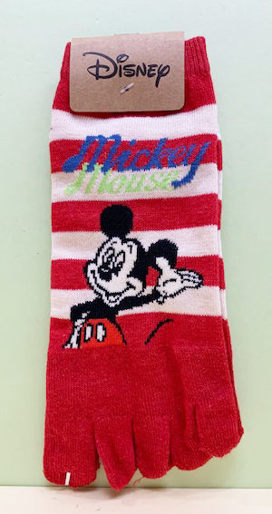 【震撼精品百貨】Micky Mouse_米奇/米妮 ~襪子~五指襪~條紋紅#20950