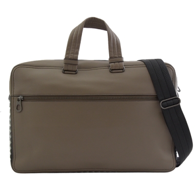 BOTTEGA VENETA 編織拼接款兩用公事包(大象灰)