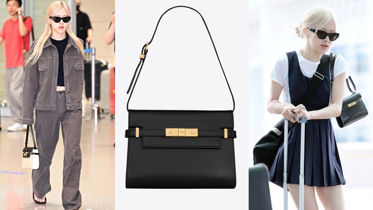 BLACKPINK Rosé：Saint Laurent Manhattan Box皮革迷你斜背袋