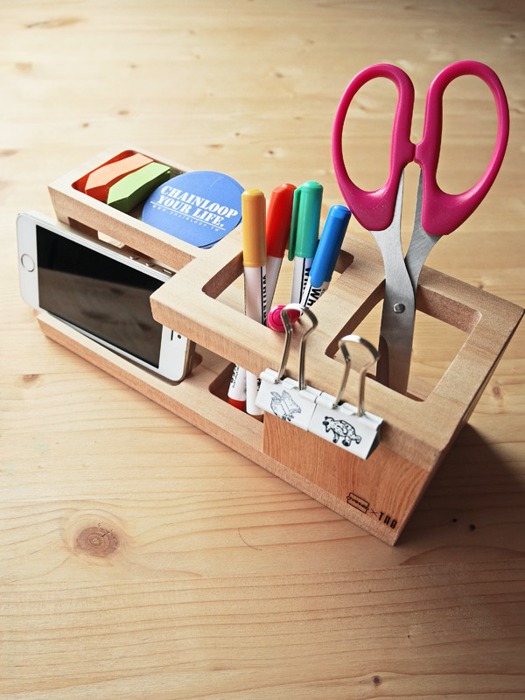 桌面 整理 原木 收納 筆筒 雜物盒