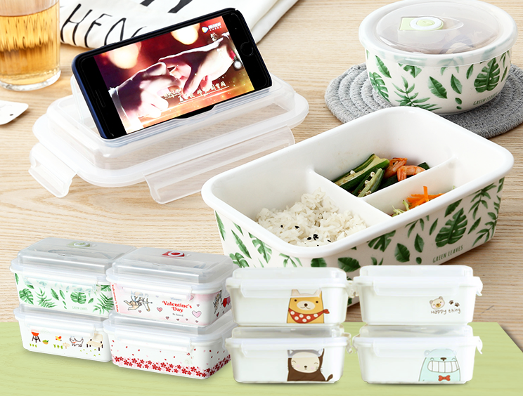 追劇陶瓷分隔保鮮盒
