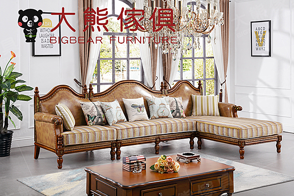 A76 玫瑰系列 歐式 L型 皮沙發