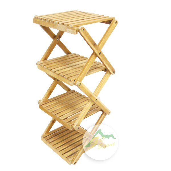 【悠遊戶外】台灣品牌 GO SPORT 竹製 三層架 四層架 外銷版 三層架 四層架 竹木架 竹架 戶外露營居家