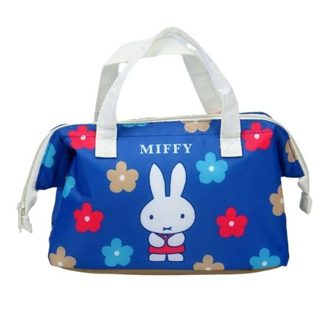 米菲兔 硬式支架保冷便當袋 (藍花朵款)