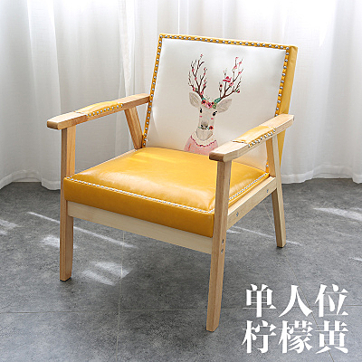 甜品奶茶店簡約咖啡廳洽談桌椅組合皮休閑沙發茶幾辦公室雙人卡座