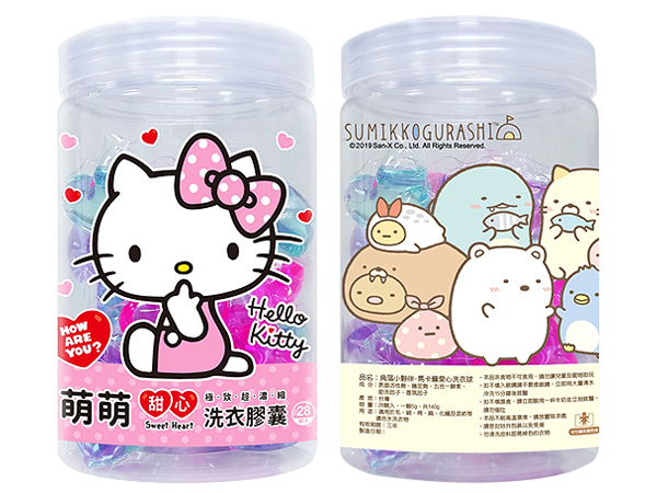 Hello Kitty／角落小伙伴~愛心三色／馬卡龍愛心 洗衣膠囊(28入／罐裝) 款式可選【D954700】 三麗鷗授權