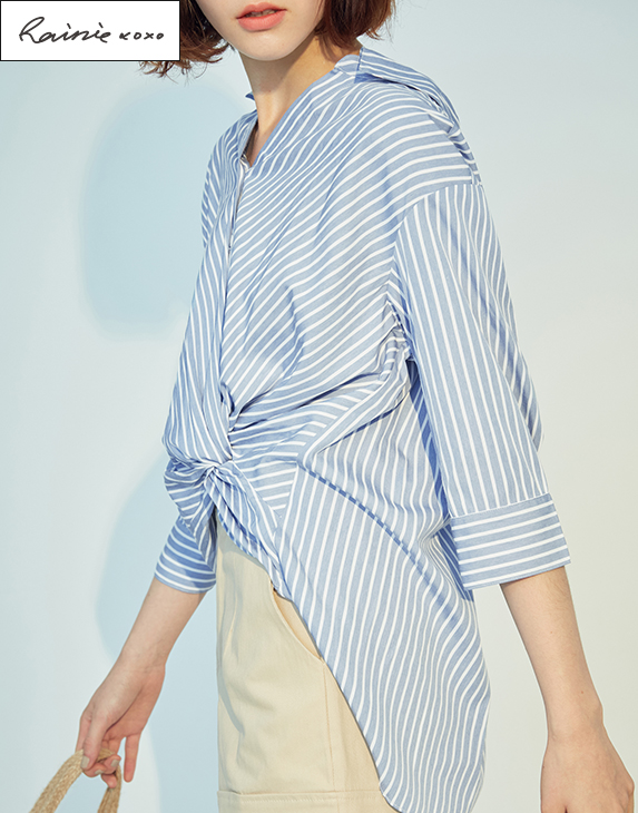 PAZZO+MIT 扭結設計感造型襯衫（理想襯衫）