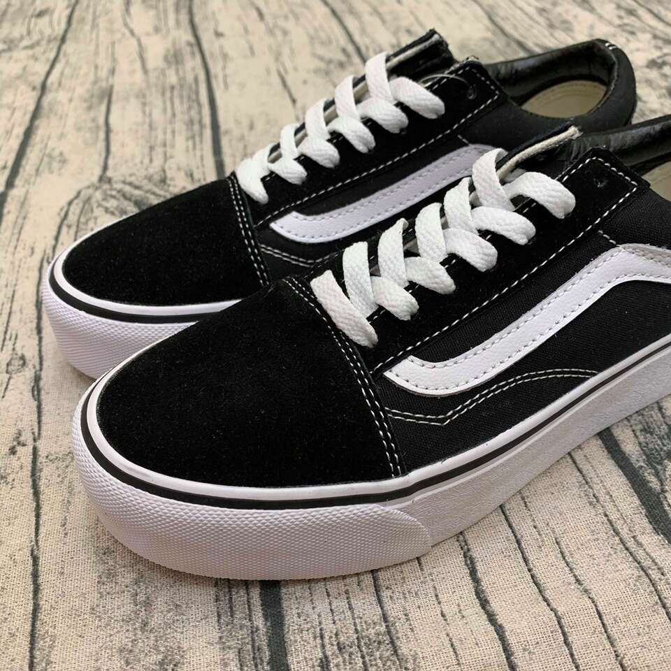 免運-DTK-實體店面Vans Old Skool 黑白 基本款厚底 滑板鞋 麂皮 帆布鞋 黑底白線 vans基本款 百搭 男女款 情侶鞋