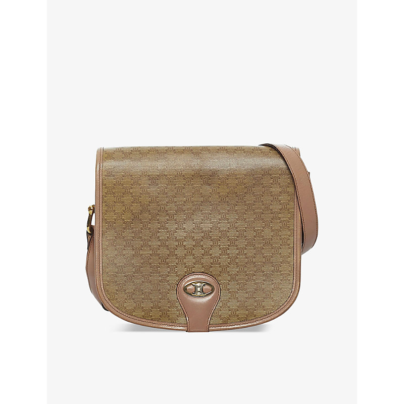 Reselfridges Womens Brown Multi Pre-loved Celine Macadam Pvc Cross-body bag