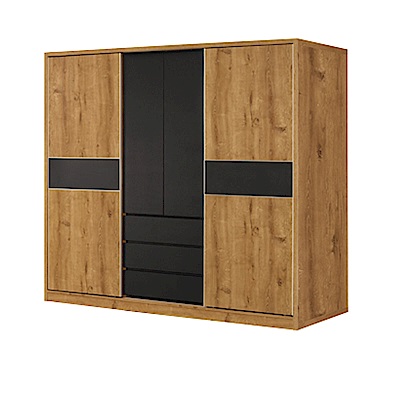 D&T 德泰傢俱 JOJO原切木7尺拉門衣櫥-210x59x199.5cm