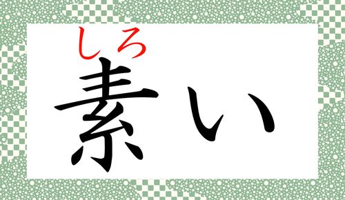 素い ってなんと読む すい ではなさそう ありのままの美しさを表す言葉です