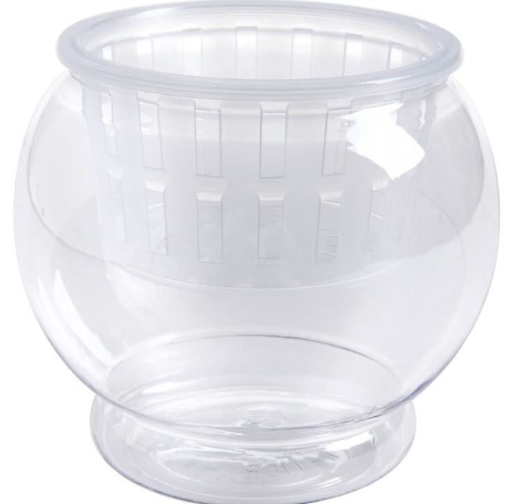 產品概述：水培花瓶的革命性創新，食品級PET原料，可與高檔玻璃瓶媲美，幾乎可完全替代玻璃瓶，運輸幾乎零破碎。 顏色：透明 結構：外瓶+定植籃+白杯 參數： 瓶：口徑160mm，胸徑：195mm，高度1