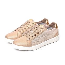 ◎90 年代潮流，經典復刻，鞋身以光滑皮革材質打造，鞋身以白色呼應，只有鞋跟和鞋舌作為對比。br簡單的線條和乾淨的設計，提供了獨特的穿搭組合。|◎|◎‧主商品:休閒鞋*1雙‧顏色：玫瑰金/金屬黑(二色