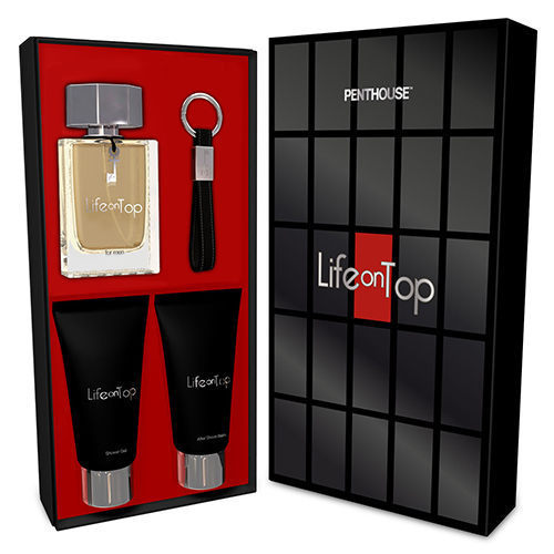 【PENTHOUSE】Life on Top 頂尖男士淡香水禮盒(淡香水 125ml+沐浴膠 150ml+鬍後乳 150ml+鑰匙圈)