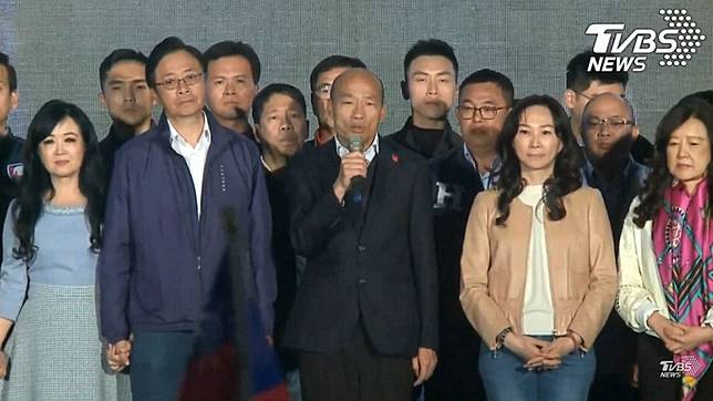 韓國瑜陣營發表敗選感言。(圖／TVBS資料照)