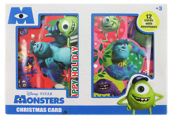 【卡漫城】 怪獸大學 聖誕節卡片 ㊣版 聖誕卡 耶誕卡 一組有12張入 毛怪 大眼怪 Mike Sulley