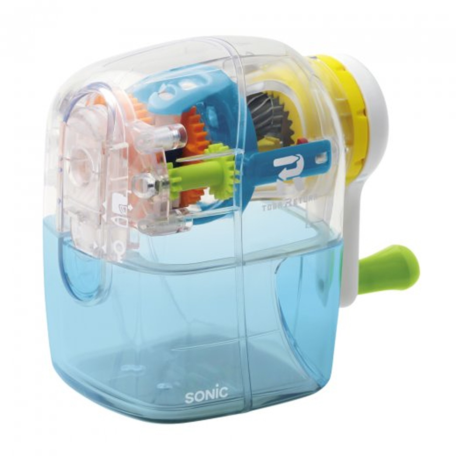 日本安全文具品牌 SONIC 出品。榮獲 2017 日本文具大賞！。鉛筆削完會自動退出來，不用擔心削過頭。安全卡榫設計，小孩使用更安心。三角、圓形、六角形鉛筆適用。鉛筆直徑約0.9~1cm以內適用;日