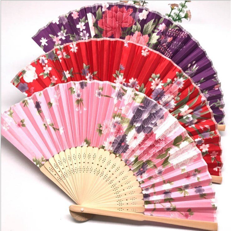 絹扇【SG290】 日本折扇 仿真絲 折疊女士扇配流蘇2018新款 居家必備 扇子 XXXXXXxboykimo