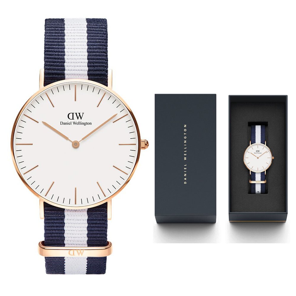 加贈 帆布錶帶+鋼化膜+DW手環【海外代購】DW Daniel Wellington 瑞典簡約風格 36mm /尼龍/經典款 DW00100031