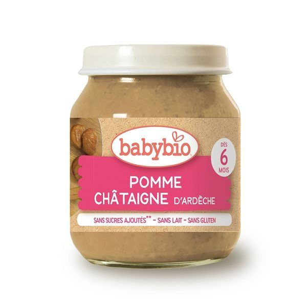 BABYBIO 有機蘋果甘栗泥/果泥130ml-法國原裝進口6個月以上嬰幼兒專屬副食品