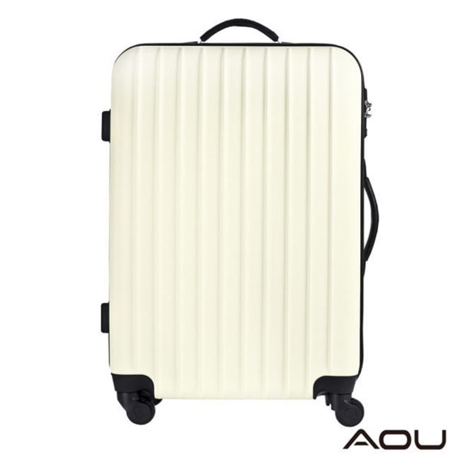 AOU 24吋 輕量TSA海關鎖 霧面拉鍊硬殼旅行箱行李箱 (時尚白) 90-008B